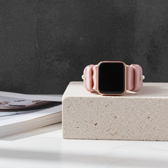 iwatch women's fashion composite elastic pearl satin apple watch band