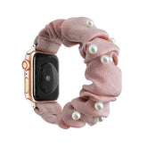 iWatch Damenmode-Verbund-Elastik-Perlsatin-Apple-Watch-Armband