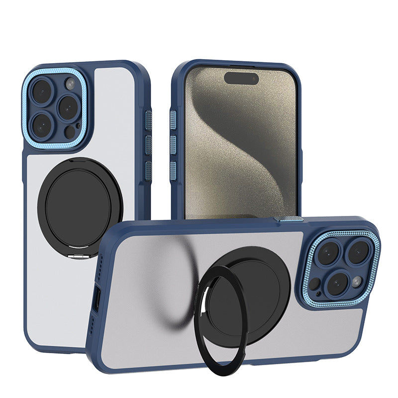 Apple iPhone16 rotating fulcrum shell bracket mobile phone case iphone15ProMax magnetic protective cover anti-fall