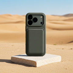 iPhone 17 Pro Max & Full Apple Series: Magnetic Card Wallet Liquid Silicone Case